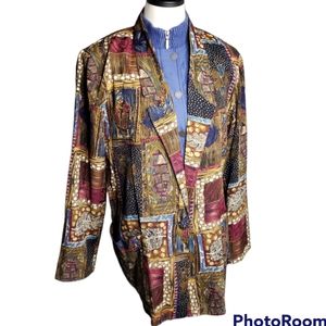 VTG Boyfriend Boho Boxy Gramma Core Artsy Surf Halloween Harvest 80's Blazer 10